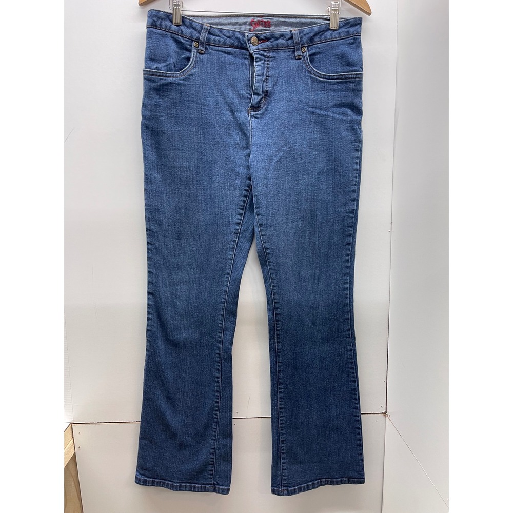 Smiths Workwear Dungarees Jeans Womens 10 Blue Denim Bootcut Medium Wash Casual